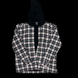 Eddie Bauer Plaid Flannel w/ Hood